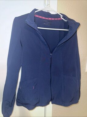 HeartSoul Navy Zip Utility Jacket with Pink Trim